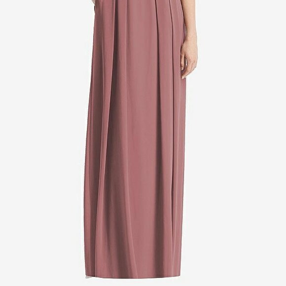 After Six 1519..Sleeveless Pleated Skirt Maxi Dress with Pockets..Rosewood..Sz 8 - Picture 2 of 6